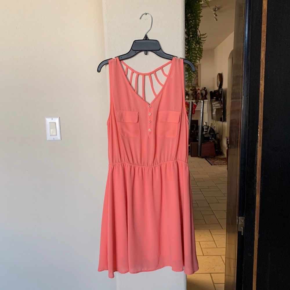 Coral Formal A-line Dress